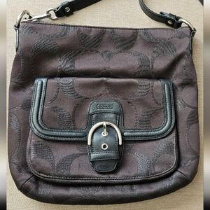 Coach crossbody bag black logo shimmer y2k